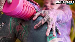 alt girls getting wild with intense toys and having fun with their asses