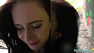 Public Agent Sexy Brunette Lady Fucks and Sucks to Make Ex Jealous