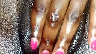 close up ebony elegance masturbation contrasting dark skin and intimate touches