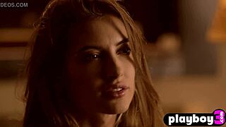 brunette babe poses in hot lingerie before stripping