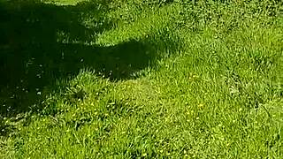 Naughty girl walks naked at the botanical gardens