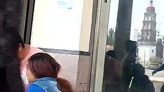 Feeling excited watching two nice asses in the fruit center