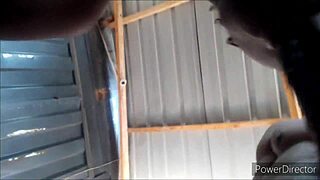 She bent over in hot pink shorts for quick finger fucking and sloppy deepthroat