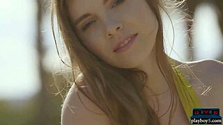 i am stripping outdoor as petite russian centerfold