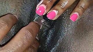 close up ebony elegance masturbation contrasting dark skin and intimate touches
