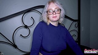 platinum blonde coed annie archer gives bj, gets wet muff pounded