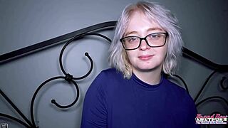 platinum blonde coed annie archer gives bj, gets wet muff pounded