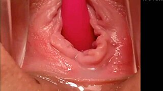 Intriguing close up filming of pink pussy as she orgasms