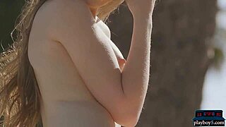 i am stripping outdoor as petite russian centerfold