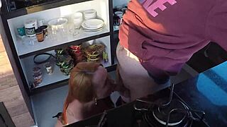 sensual kitchen photoshoot turns into creampie sex