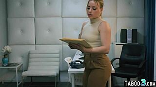 lesbian boss subtly dominates her personal assistant with strapon, leading to intense fucking and oral pleasures