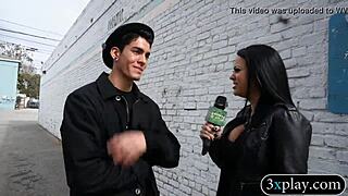 Guy in blindfold fucks twat with dildo in sex for cash reality