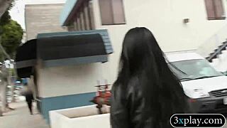 Guy in blindfold fucks twat with dildo in sex for cash reality