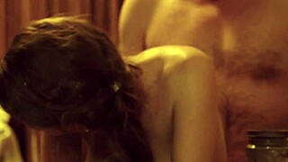 getting fucked passionately, building up to the moment of swallowing cum with suggestive intensity and pleasure