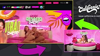 Brazilian Beauty Licks Naughty Pussy Intensely on TV