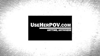 sly mature woman starts sucking my big cock while we talk in pov