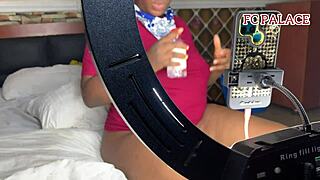 horny milf fucks the gateman on her bed after calls with her husband full part on red