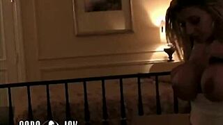 i finger bbw sara jay as she plays with her glass dildo in lingerie, reaching huge orgasm with pretty tits