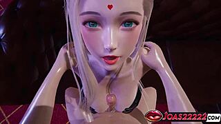 Seductive Princess In Black Dress - Rule34 Animation With Handjob For Big Dick Titfuck Pov And Hot Sloppy Blowjob Cumshot