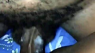 Hairy Creamy Ebony College Student Fucking With Boyfriend