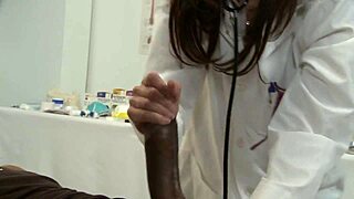 doctor milf eagerly sucks big black cock in hospital room blowjob scene