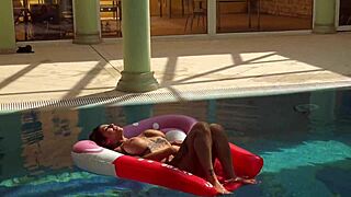 canadian milf heidi feels horny in the pool