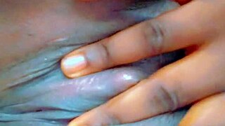 Little creamy pussy looks so inviting for fingering