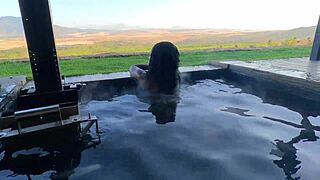 Ebony secretary seduces her boss in the jacuzzi for steamy sex