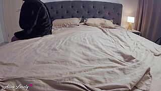 Guy meets whore in fur coat and tights in hotel room, feeling passionate emotions while fucking without condom in intense session