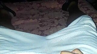 Amateur guy strokes huge cock after midnight