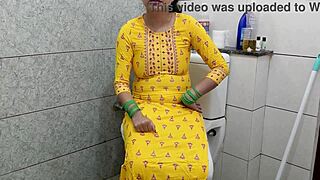 Indian hot step mother fucked step son dirty in washroom in hindi audio