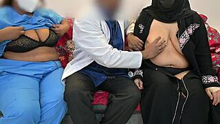 Doctor satisfying his dick with nurse and muslim patient lady