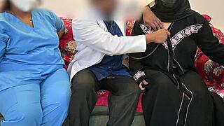 Doctor satisfying his dick with nurse and muslim patient lady