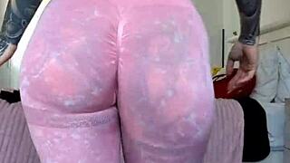 Milf melody radford's sheer gym leggings close-up