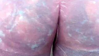 Milf melody radford's sheer gym leggings close-up