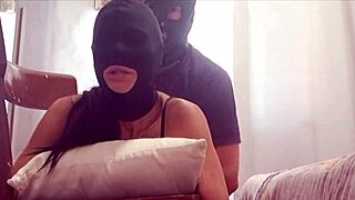 I take a big cock in all my holes while chairtied and hooded