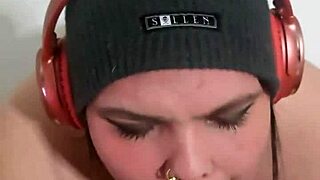 soft to hard sloppy blowjob in headphones cum in mouth & post orgasm pov sucking