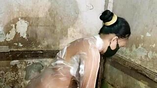 Intriguing Bathroom Session With Housewife Bathing And Masturbating