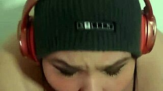 soft to hard sloppy blowjob in headphones cum in mouth & post orgasm pov sucking