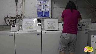 Emo Babe Takes Initiative And Fucks Sexy Neighborhood Girl In Laundry Shop