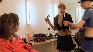 Orgy with two mature big tits slut