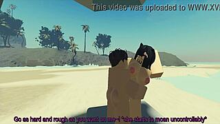 Fucking my Roblox catgirl at the beach