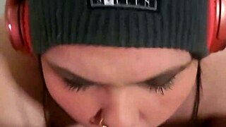 soft to hard sloppy blowjob in headphones cum in mouth & post orgasm pov sucking