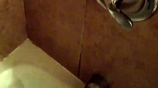 amateurs record a person taking a bath in homemade setting, part 1 and 2, enjoying the simple bath time