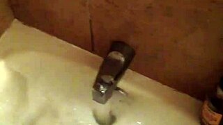 amateurs record a person taking a bath in homemade setting, part 1 and 2, enjoying the simple bath time