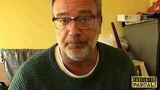 black british cocksucker gets rough face fucking and cum in mouth