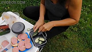 Wow, outdoor camping vacation with MILF, clothes ripped in compilation!