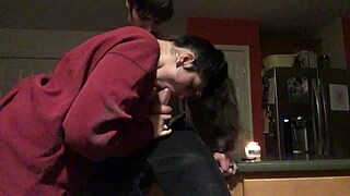 Sloppy Arab milf's midnight snack