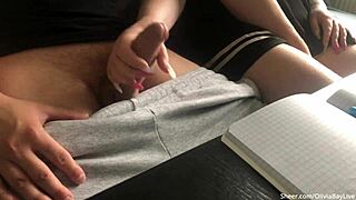 Olivia bay flashes her big tits when the teacher isn't looking