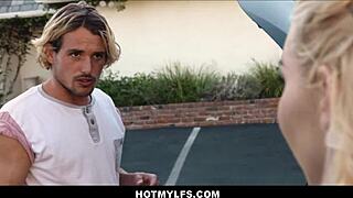 Blonde Milf Rewards Car Fixer with Passionate Encounter